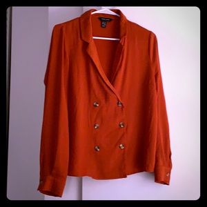 ASOS Burnt orange double breasted blouse
